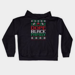African American Ugly Christmas Sweater, Dope Black Family Kids Hoodie